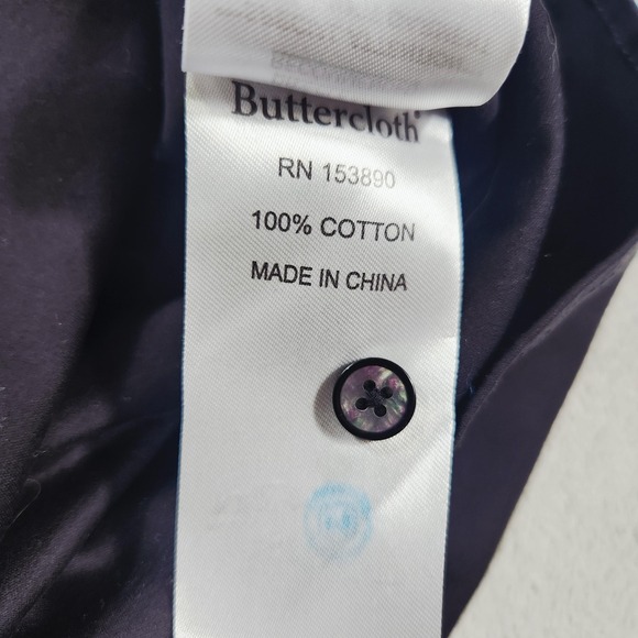 Buttercloth Shirt Mens Small Black Moon In Black Short Sleeve Button Up Casual - Picture 15 of 15